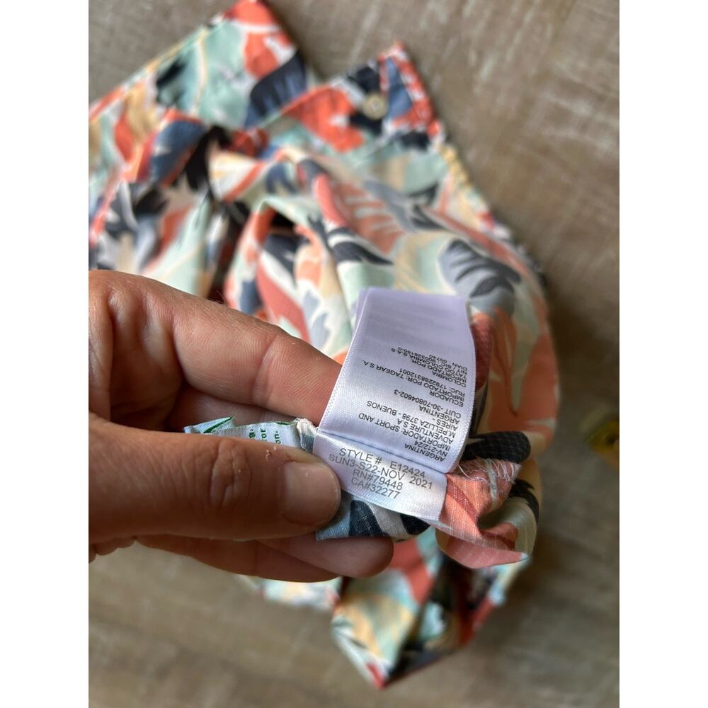 ExOfficio Insect Shield Travel Shirt Women L Tropical Floral Hiking Short Sleeve - Picture 9 of 12